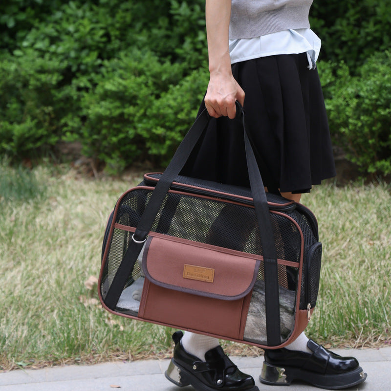 Breathable Oxford Cloth One-Shoulder Dog Bag Portable Cat Bag