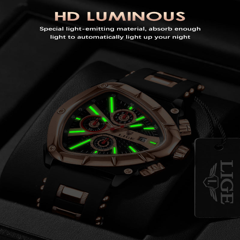 Polygon Men's Waterproof Luminous Calendar Watch