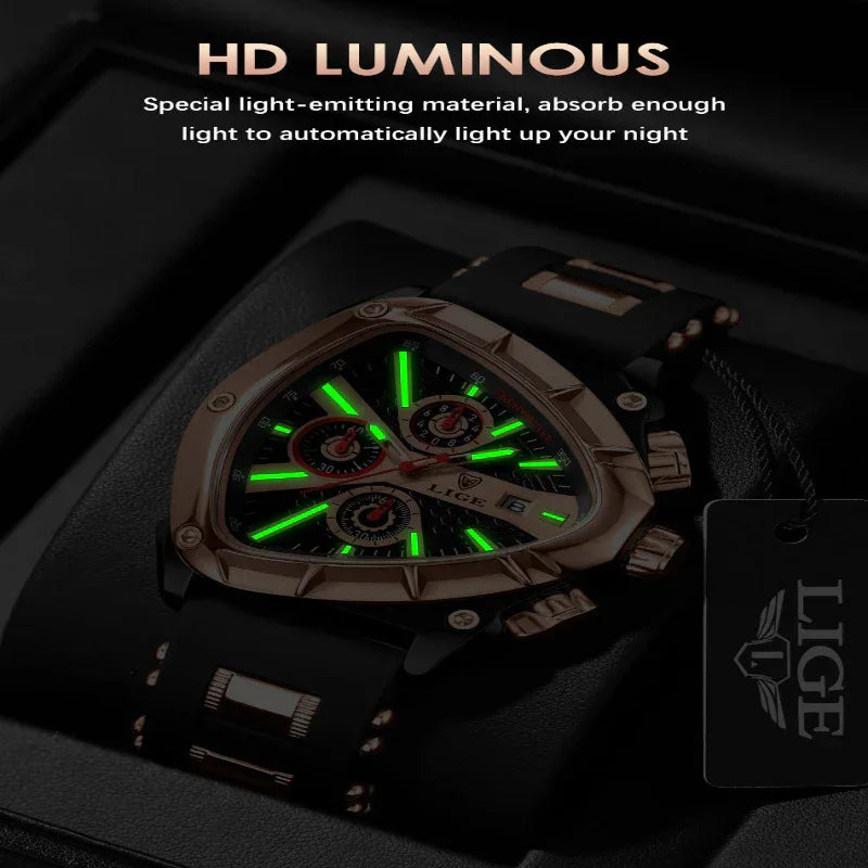 Polygon Men's Waterproof Luminous Calendar Watch