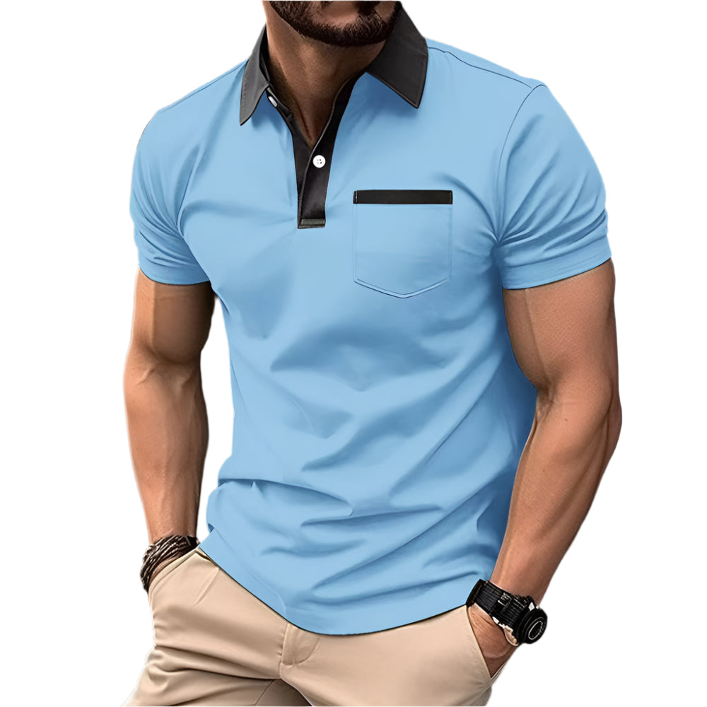Fashionable Slim Pocket Short-Sleeved T-Shirt Polo Shirt Men Clothing