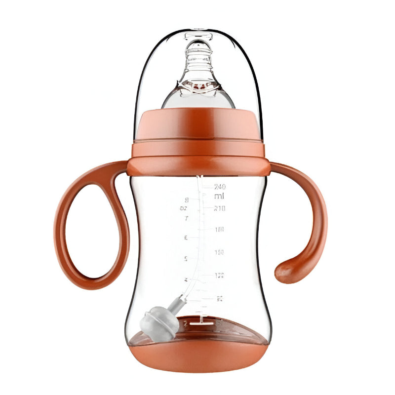 Baby Feeding Supplies Cup Silicone Feeding Bottle With Two Handles And Straw