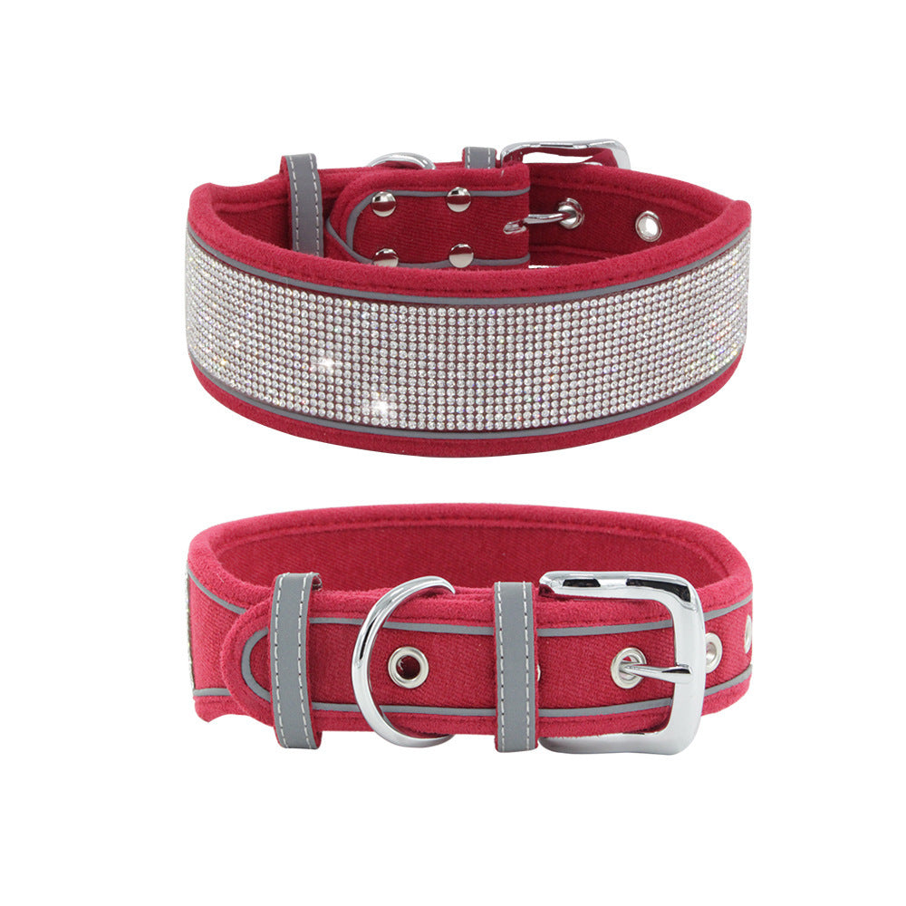 Suede Reflective Soft And Comfortable Dog Pet Collar