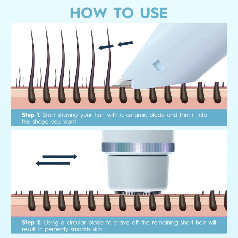 Versatile Armpit Private Area Electric Body Hair Lady Shaver With Two Heads