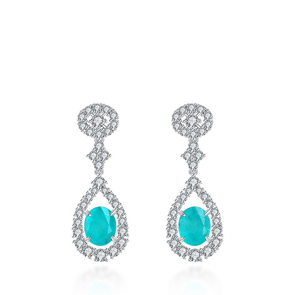 Ladies Elegant Fashion Blue Personality Earrings For Women