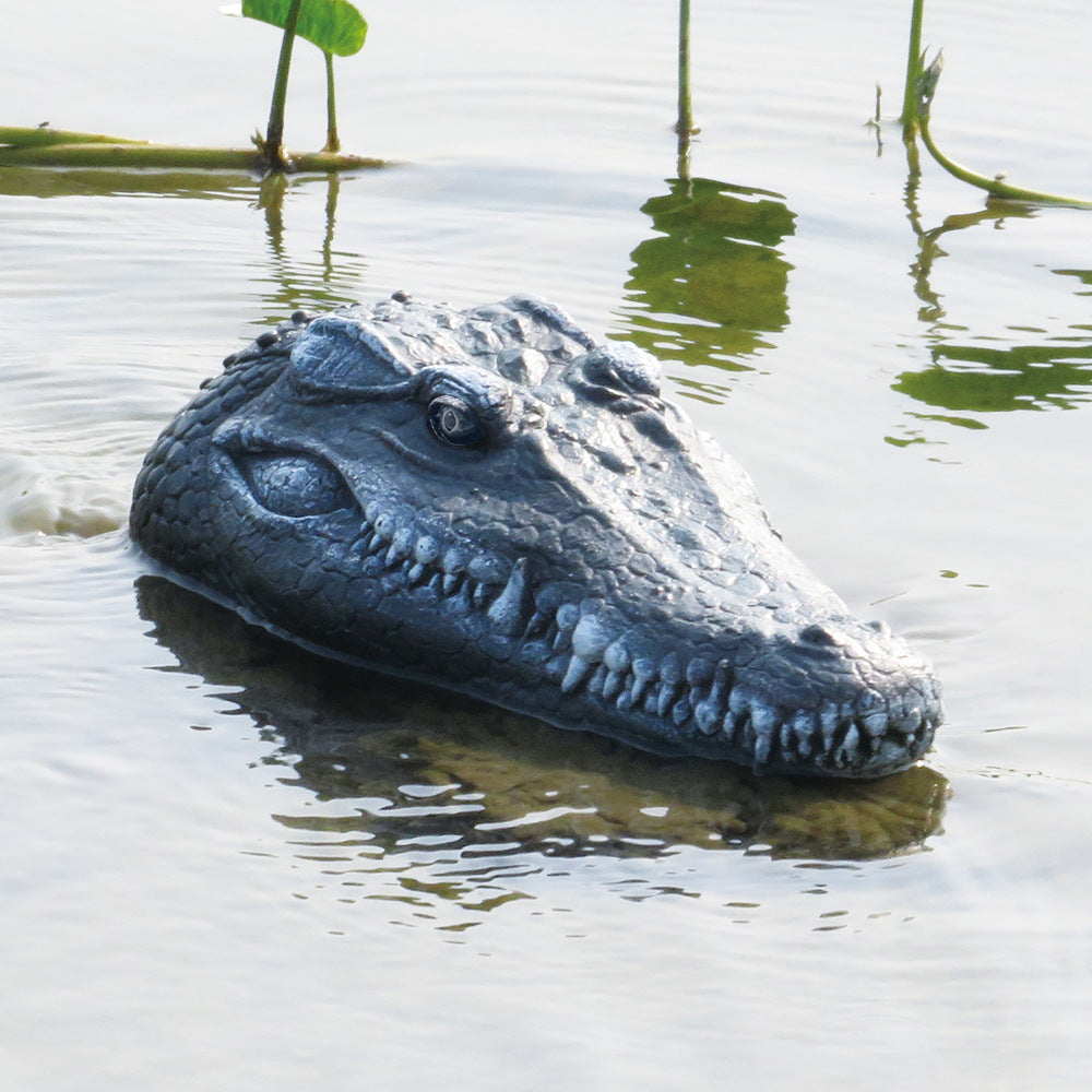 Simulated Crocodile Head Remote-Controlled Water Boat Toy.