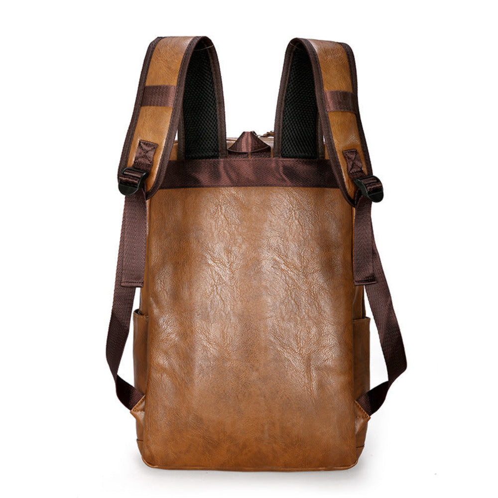Men's PU Leather Leisure Travel Backpack