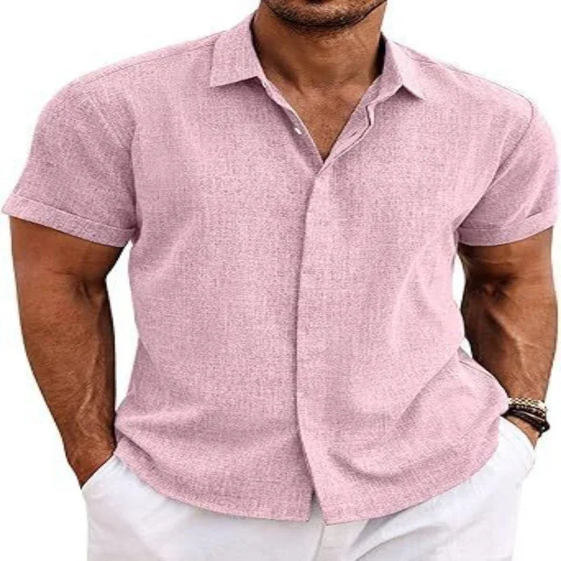 Men's Solid Color Short Sleeve Shirt