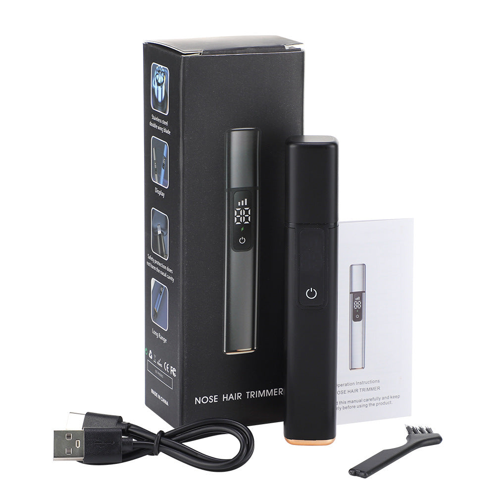 Men's Digital Display Three-Gear Adjustment Electric Nose Hair Trimmer