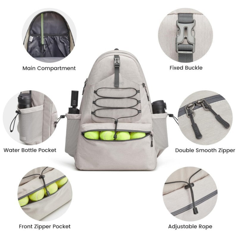 Men's And Women's Unisex Large Tennis Backpack With 4 Rackets Capacity And Shoes Compartment