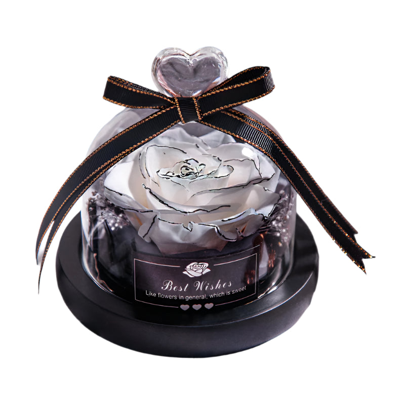 Romantic Flowers Home Decor Rose With LED Glass Valentine's Day Couples Gift