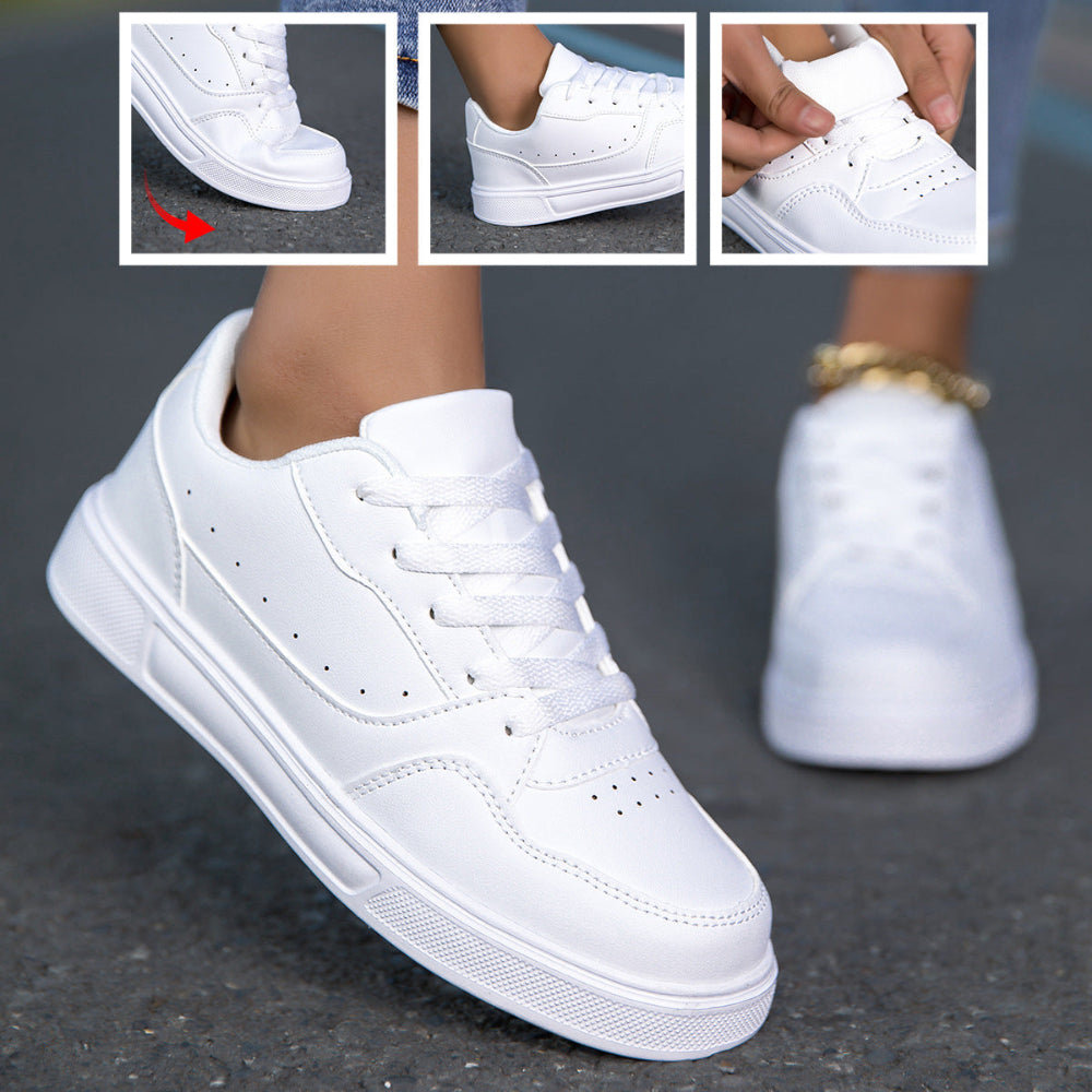 Breathable White Korean Casual Sneakers