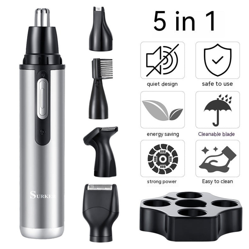 Five-In-One Multifunctional USB Charging Portable Mini Nose Ear Hair Trimmer