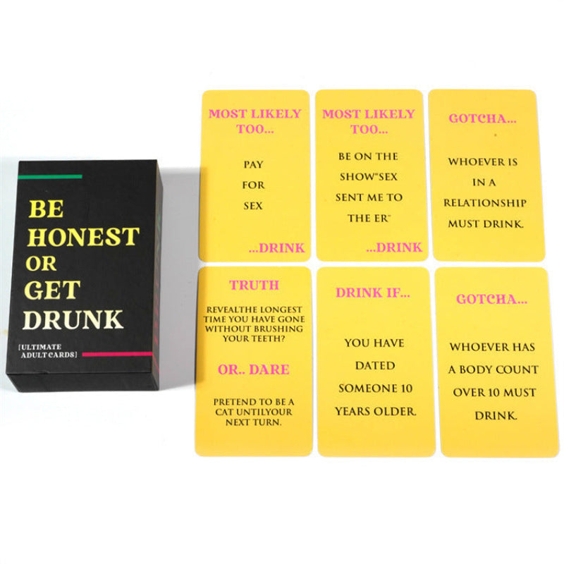 English Version BE HONEST OR GET DRUNK Sincere Drinking Leisure Party Card Game
