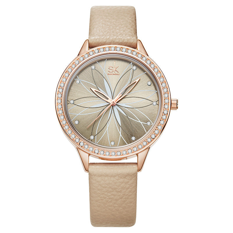 Women's Creative Flower Quartz Lady Watch