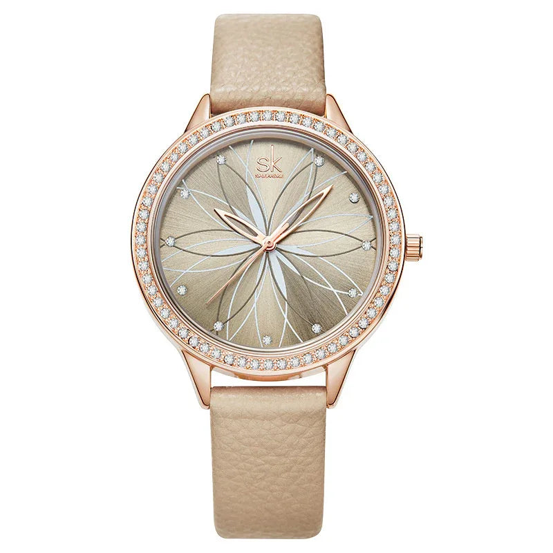 Women's Creative Flower Quartz Lady Watch