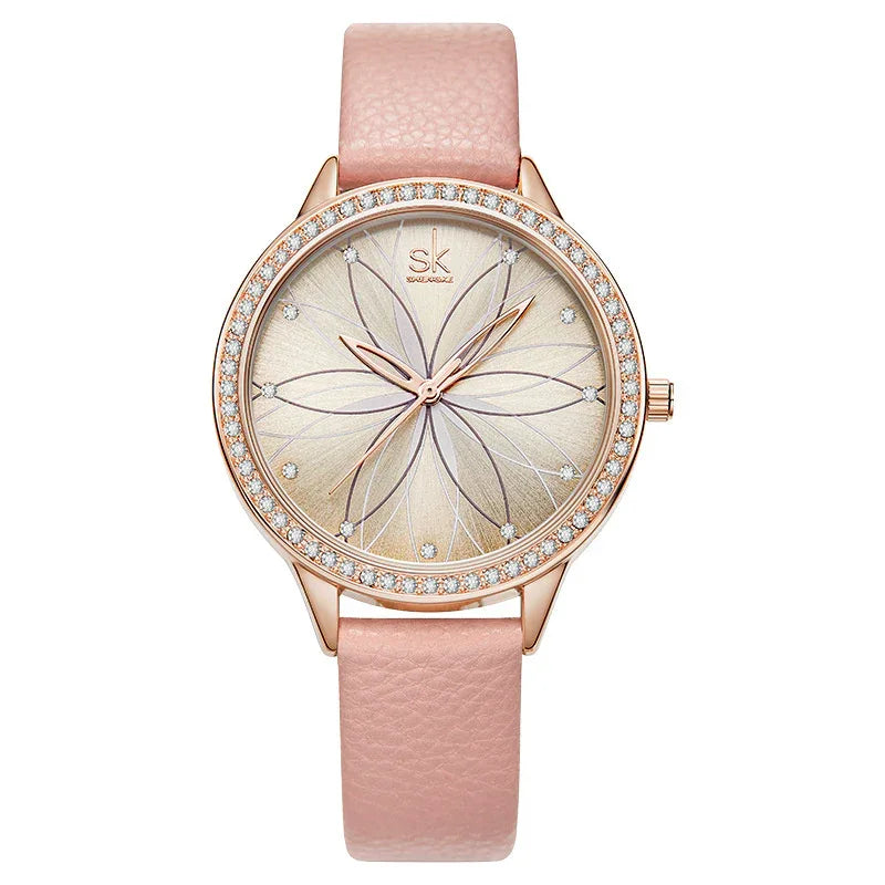 Women's Creative Flower Quartz Lady Watch