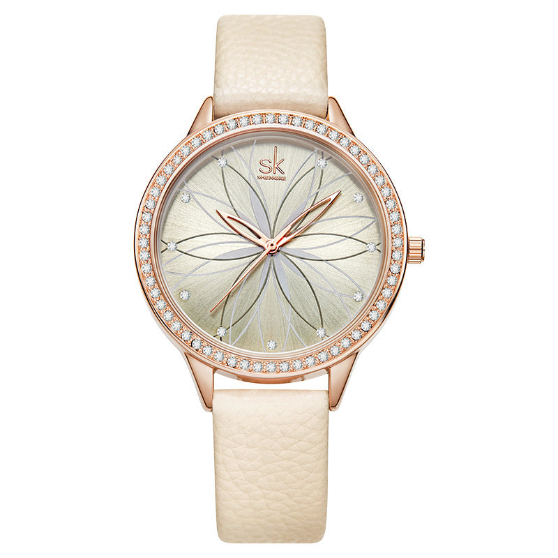 Women's Creative Flower Quartz Lady Watch