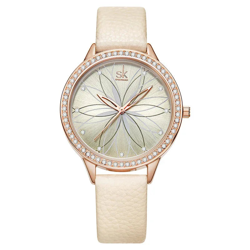 Women's Creative Flower Quartz Lady Watch