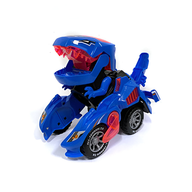 Children's Transforming Dinosaur Robot Car Toys With LED Lights For Kids
