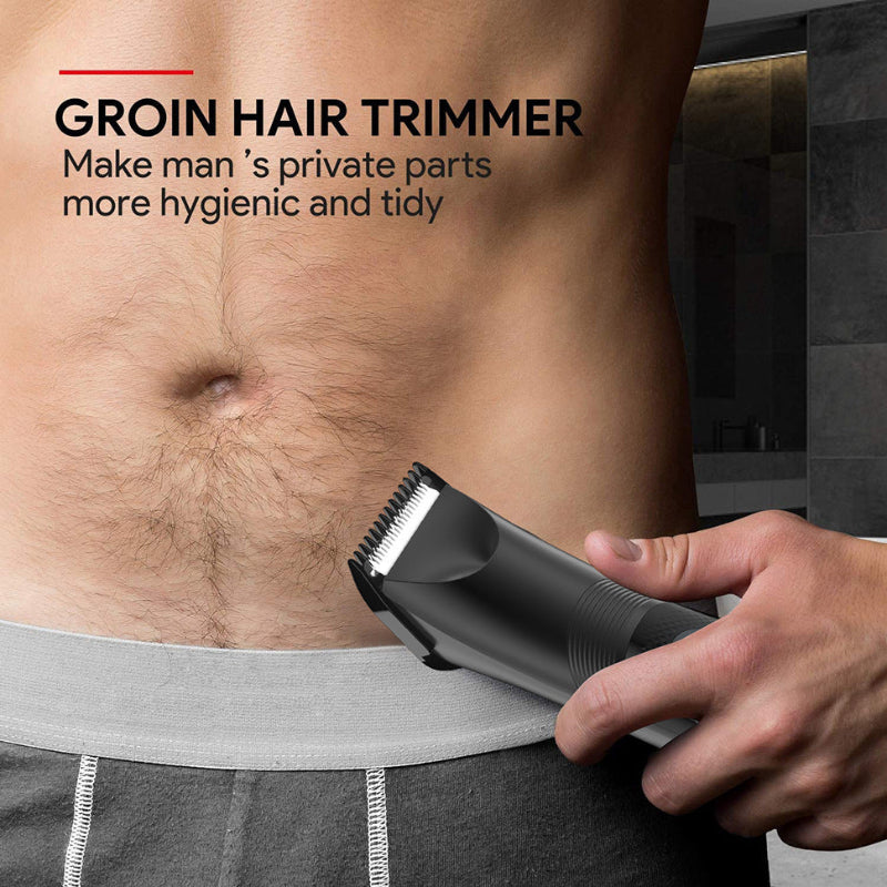 Versatile Waterproof Electric Groin Pubic Hair Beard Trimmer Shaver