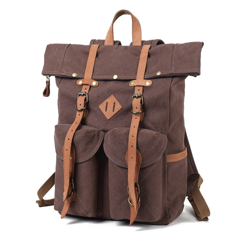 Oil Wax Canvas Waterproof Travel Retro Backpack
