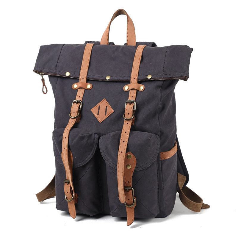 Oil Wax Canvas Waterproof Travel Retro Backpack
