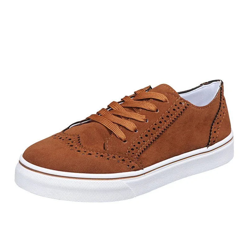 Round Toe Women's Lace-Up Shallow Flat Shoes