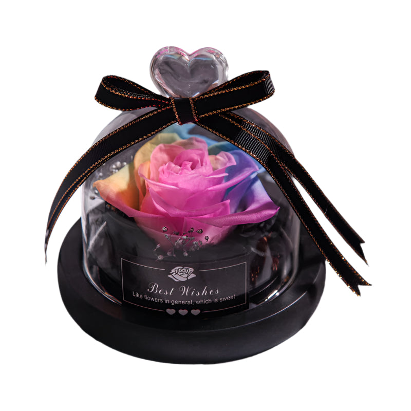 Romantic Flowers Home Decor Rose With LED Glass Valentine's Day Couples Gift