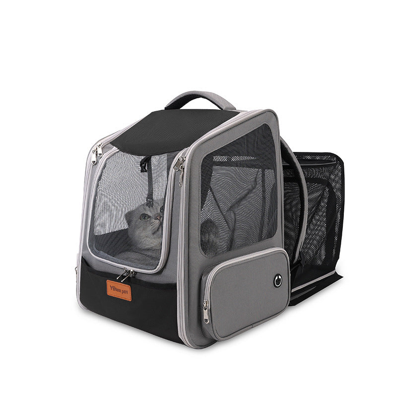 Expandable Breathable Comfortable Dog Cat Pet Backpack.