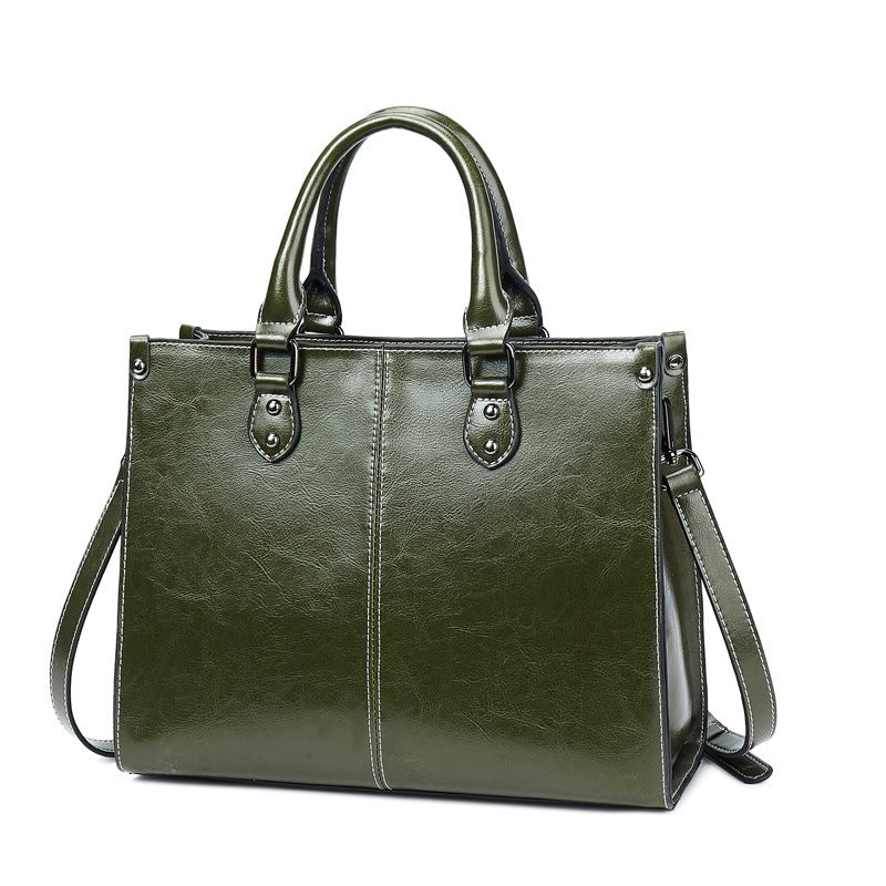 Women's Oil Waxed Leather Handbag