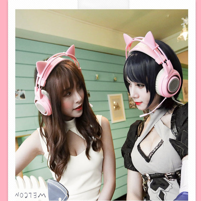 G951 Gaming Headset USB 7.1 Virtual Surround Sound LED Cat Ear Headphones