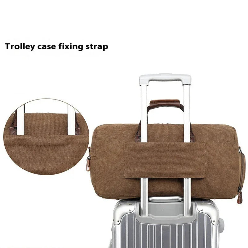 Men's Large Capacity Crossbody Travel Luggage Shoulder Bag.
