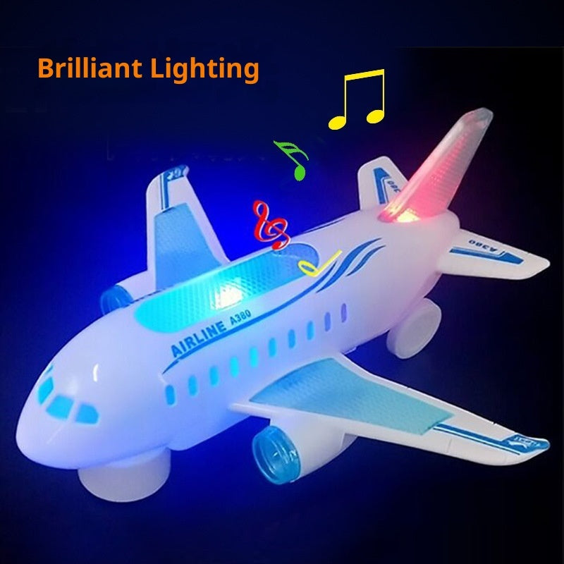 Electric Luminous Universal Children's Flashy Music Plane Toy
