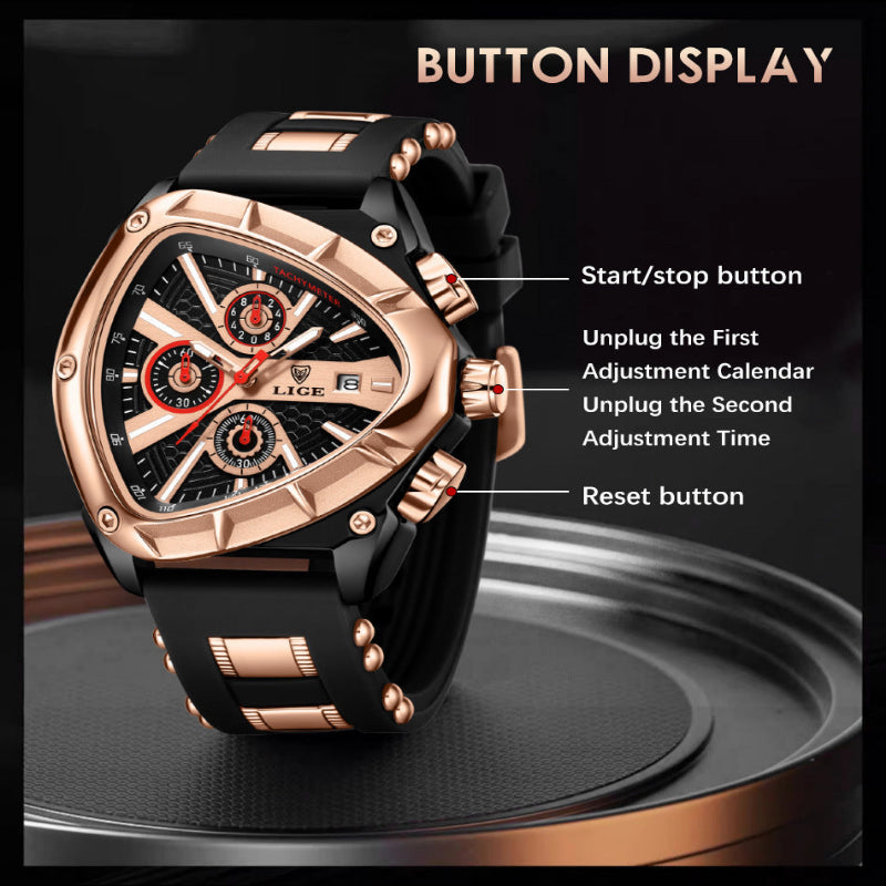 Polygon Men's Waterproof Luminous Calendar Watch