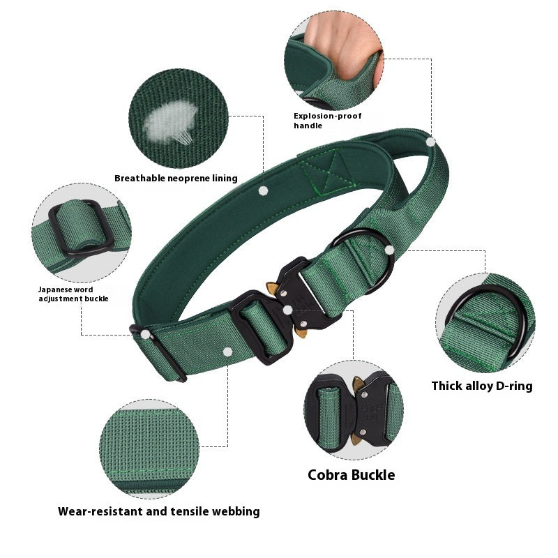 Tactical Collar Nylon Pet Release Buckle Outdoor Dog Collar