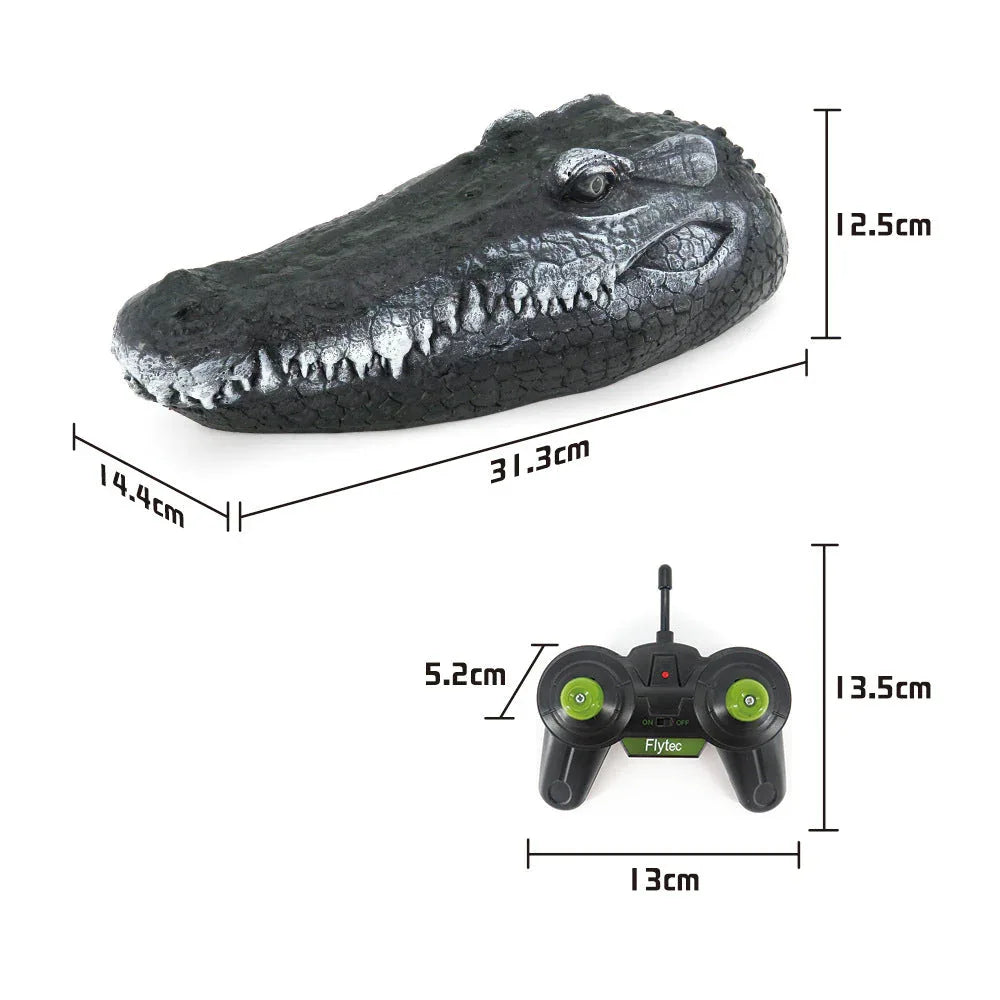 Simulated Crocodile Head Remote-Controlled Water Boat Toy.