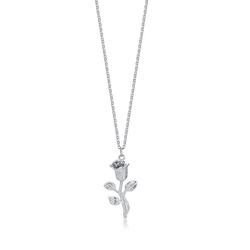 Stainless Steel Rose Necklace For Men