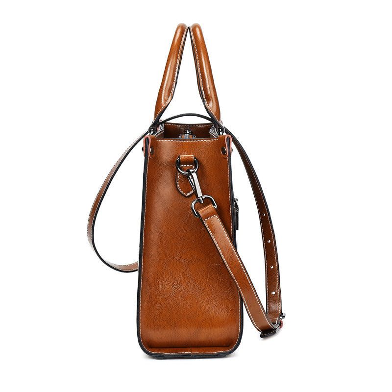 Women's Oil Waxed Leather Handbag