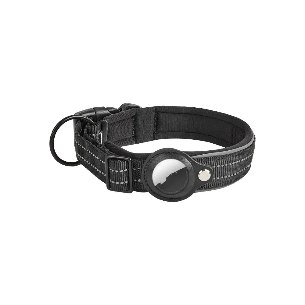 Airtag Leather Case Nylon Dog Cat Pet Anti-Lost Location Tracker Collar.