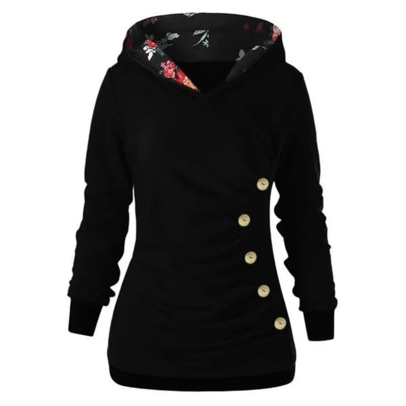 Women's Casual Fashion Solid Color Pullover Hoodie