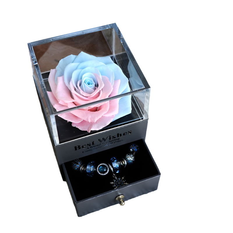 Eternal Romantic Flower Rose Jewelry Box for Birthday Presents Valentines Day Wedding Gift