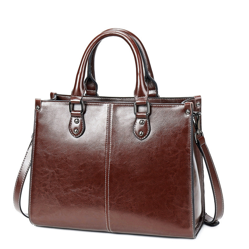 Women's Oil Waxed Leather Handbag