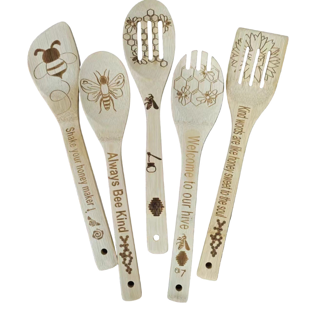 Bamboo Wood Cooking Tools Five-Piece Kitchen Utensils Set