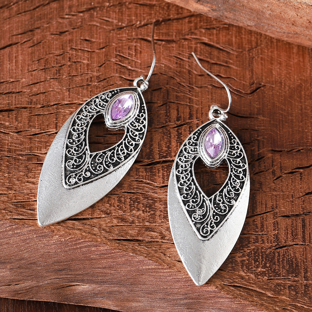Women's Retro Ethnic Style Leaf Earrings
