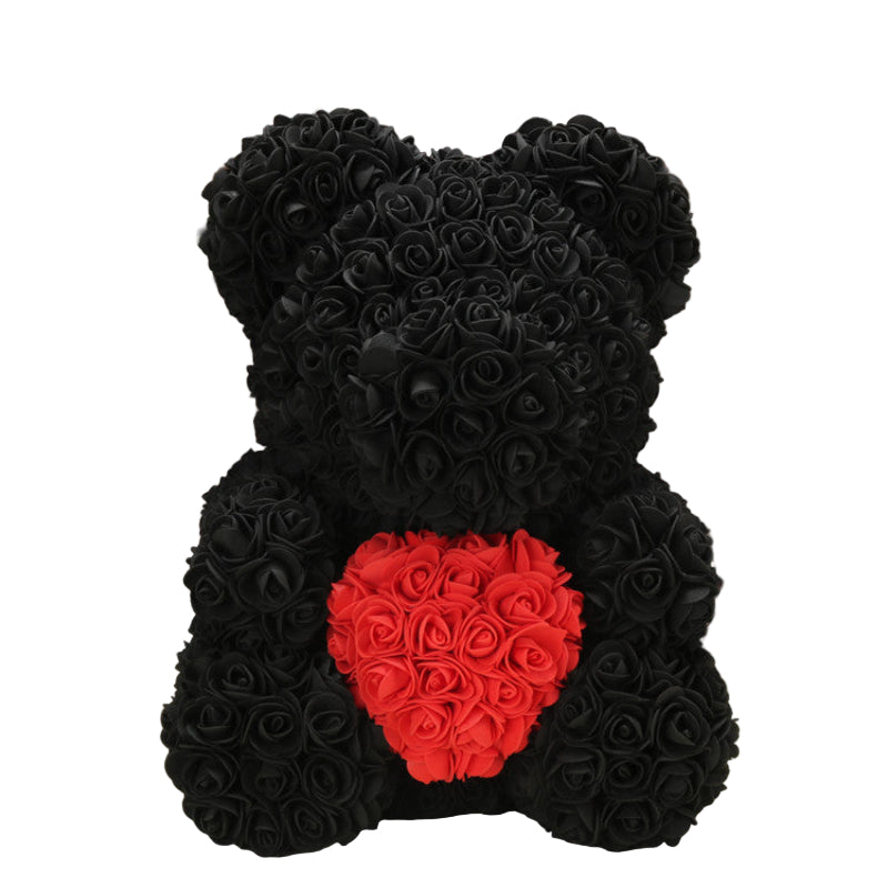 Creative Christmas Rose Doll Holding-Heart Bear Romantic Gift For Lovers Girlfriends Wives