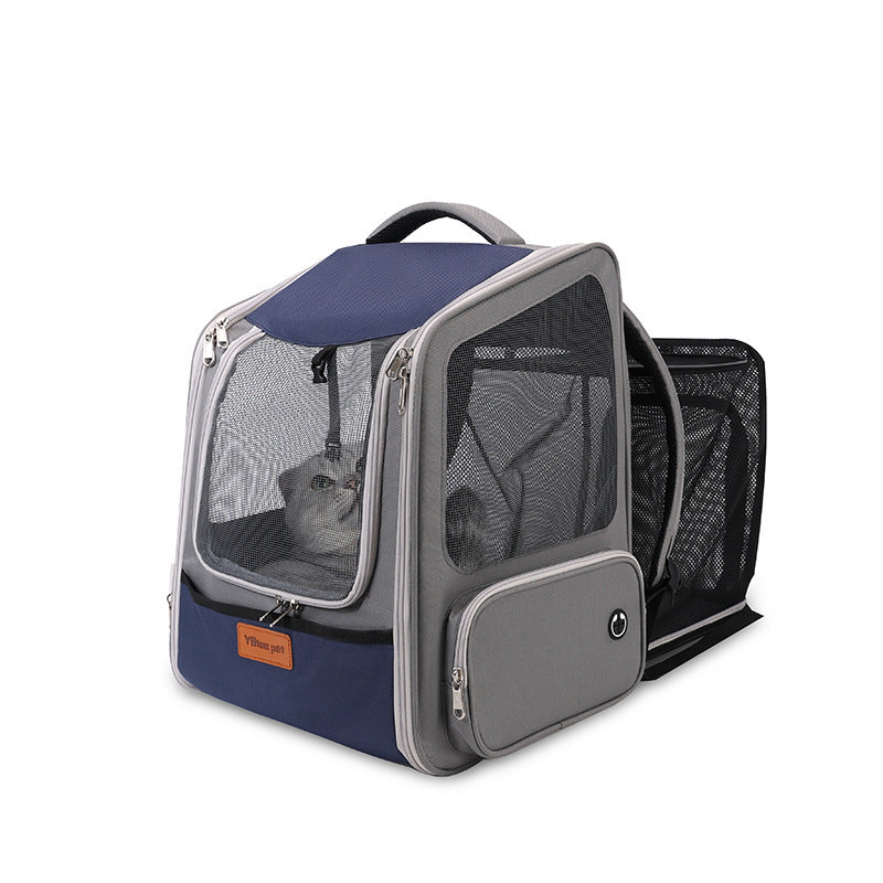 Expandable Breathable Comfortable Dog Cat Pet Backpack.