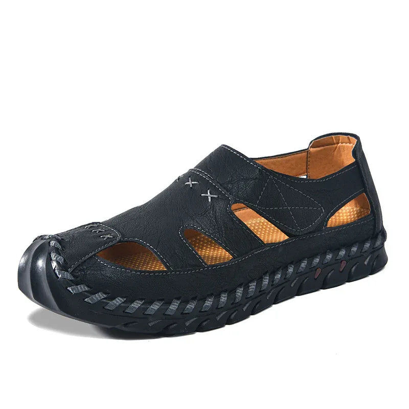 Men's Shoes Casual Hand-Stitched Velcro Sandals