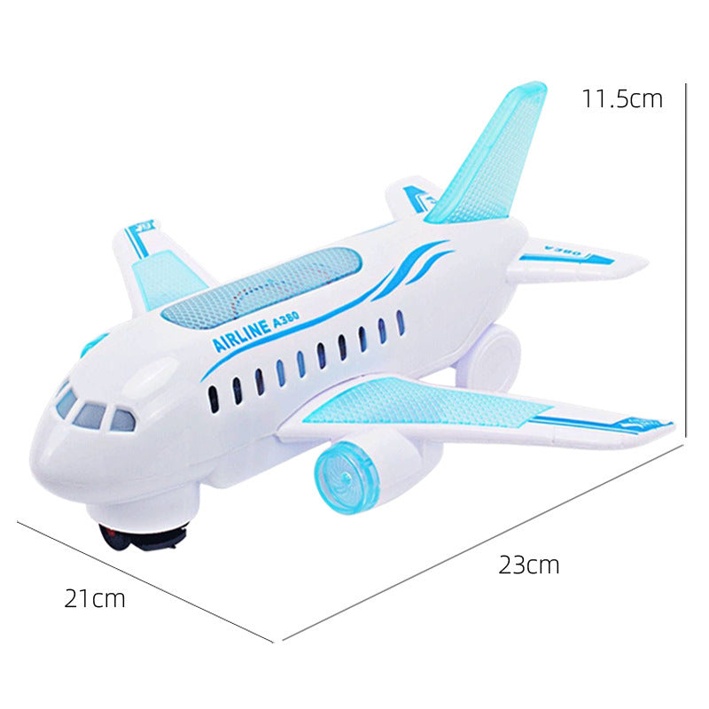 Electric Luminous Universal Children's Flashy Music Plane Toy