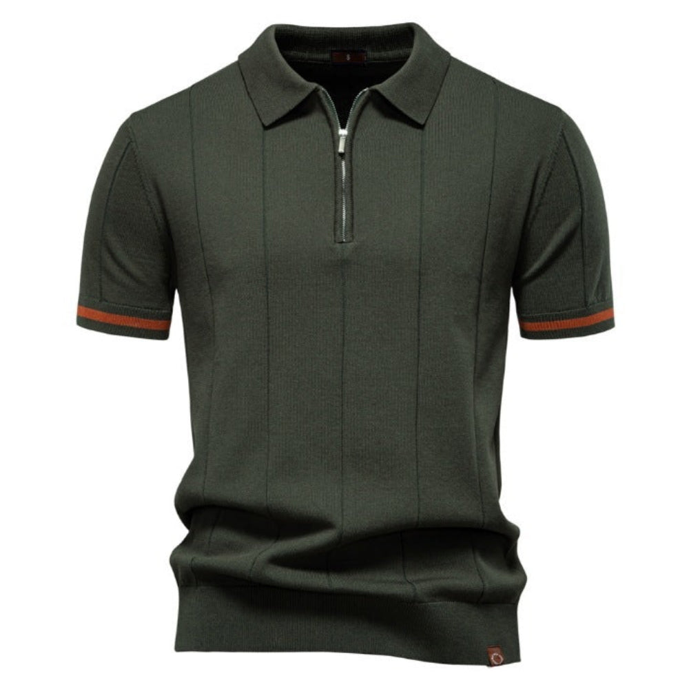 Men's Business Casual Short Sleeve Polo Polo Shirt With Zipper