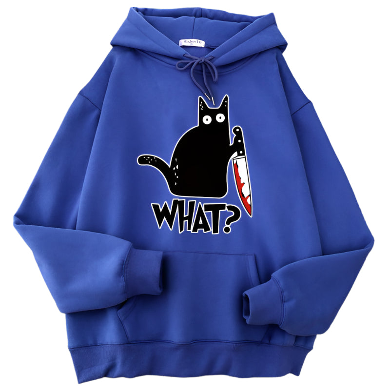 Surprised Killer Black Cat Hoodies For Men